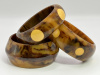 BB560 marbled brown 5 dot bakelite bangle